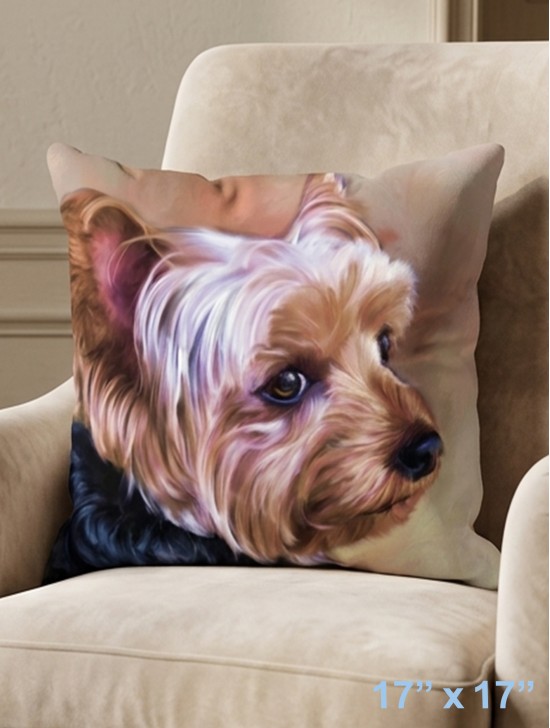 Double Sided Dog Print Cushion & Filler